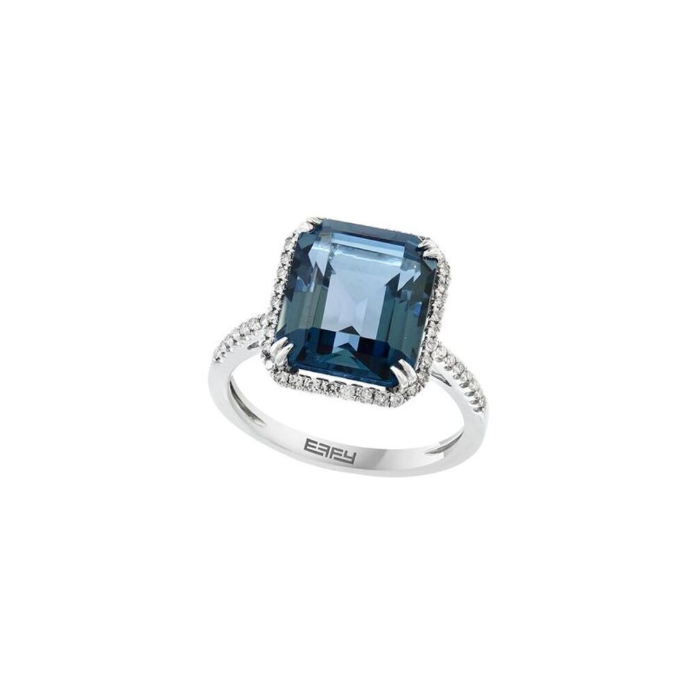 Effy Fine Jewelry 14K 6.84 Ct. Tw. Diamond & London Blue Topaz Ring